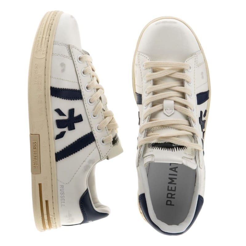 Zapatillas Premiata Russell de hombre en blanco y negro - foto 2