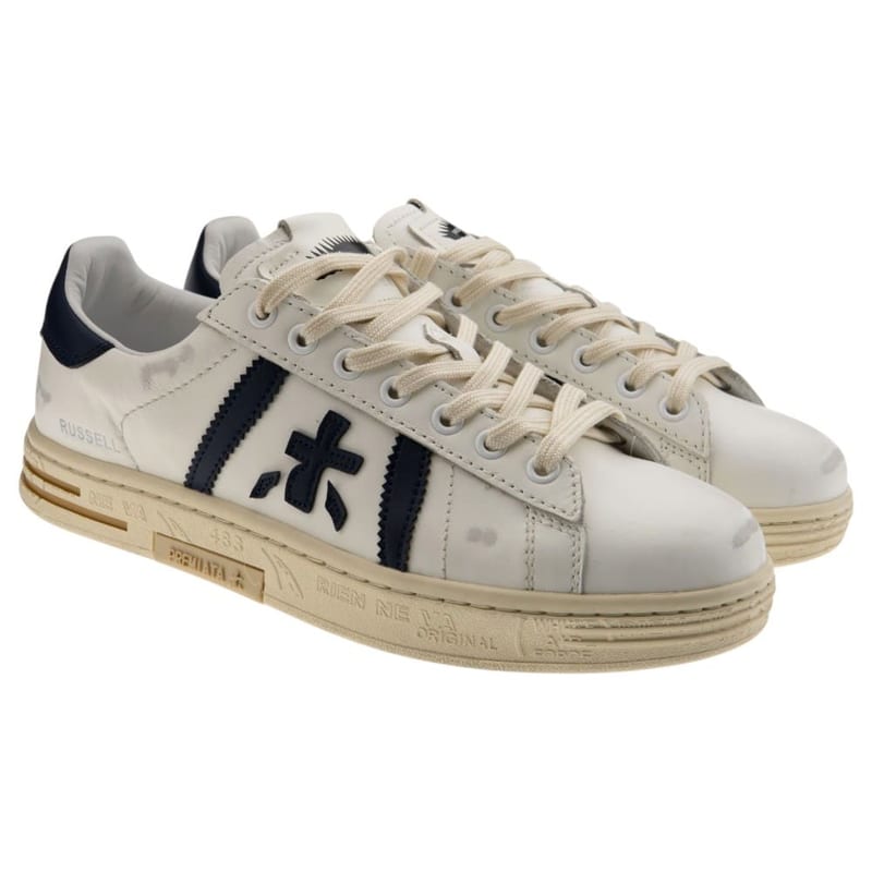 Zapatillas Premiata Russell de hombre en blanco y negro