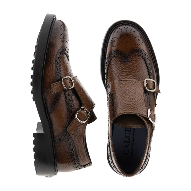 Zapatos de doble hebilla Calce de hombre en coñac - foto 2