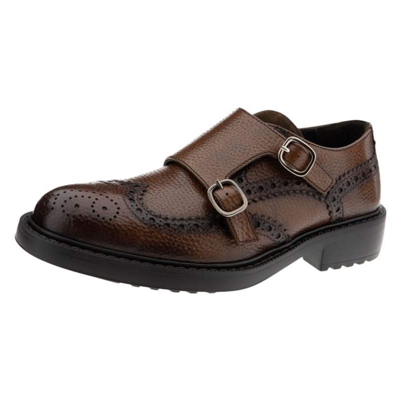 Zapatos de doble hebilla Calce de hombre en coñac - foto 3
