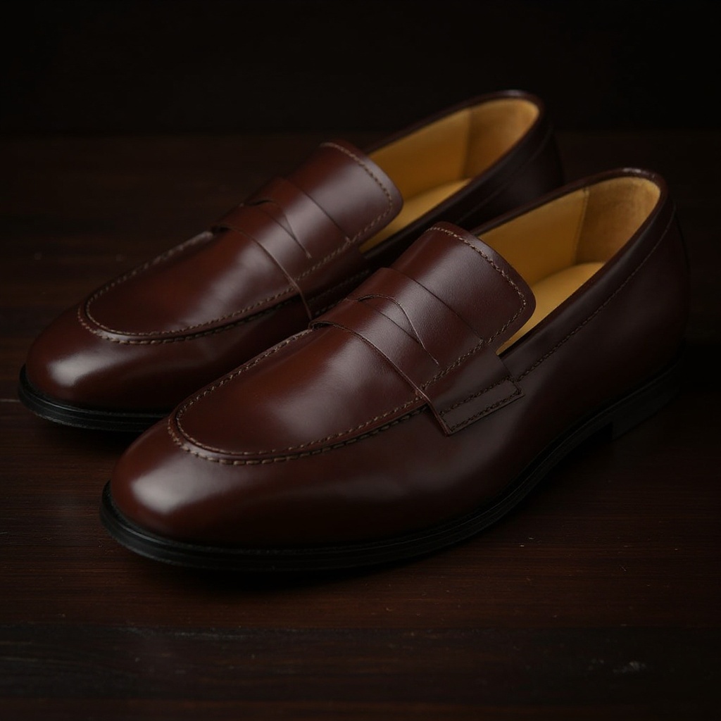 Detalle de los mocasines PREMIATA marrones, mostrando la textura de la piel, la napa y las costuras de alta calidad.
