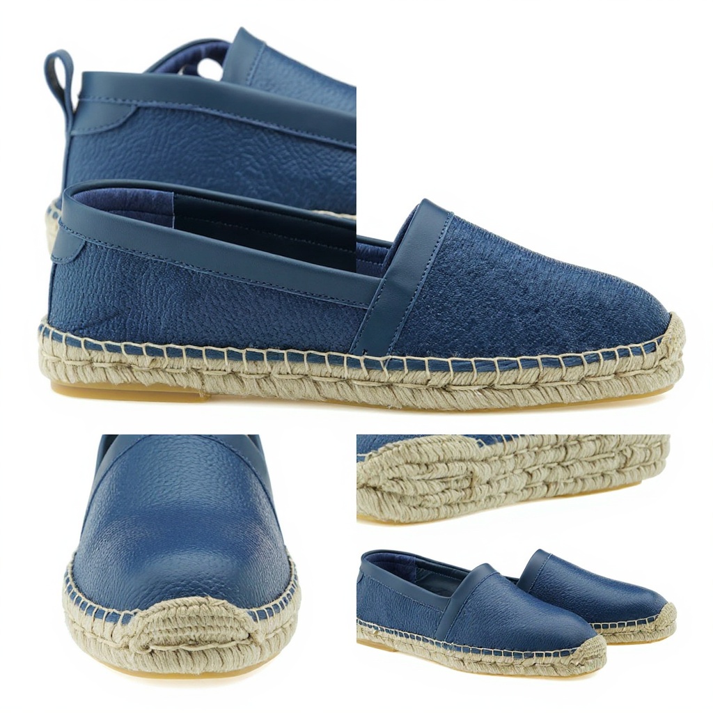 Detalle técnico de la alpargata KURT GEIGER, mostrando la combinación de materiales BLOK, TECNO y piel.