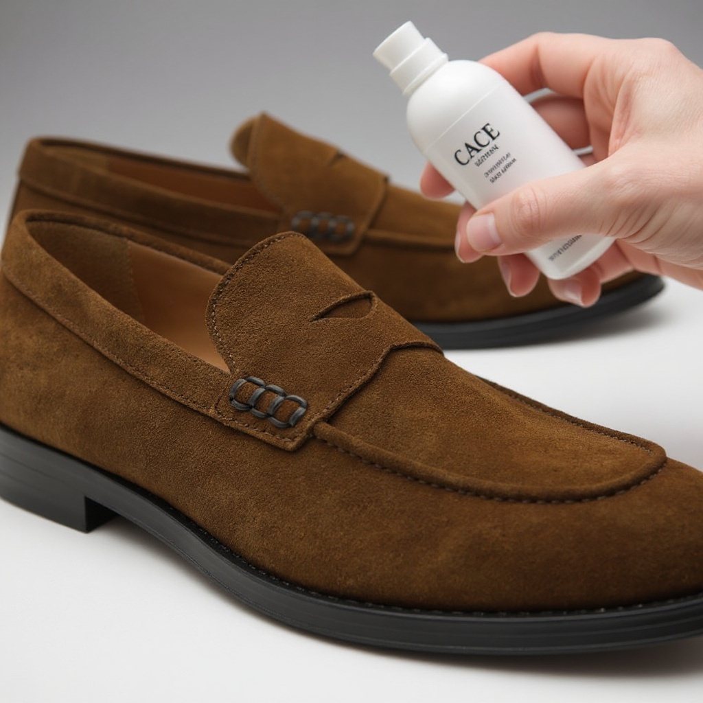 Detalle de la construcción y materiales de alta calidad (piel y nubuck) de los mocasines CALCE de cuero, mostrando el cuidado artesanal.