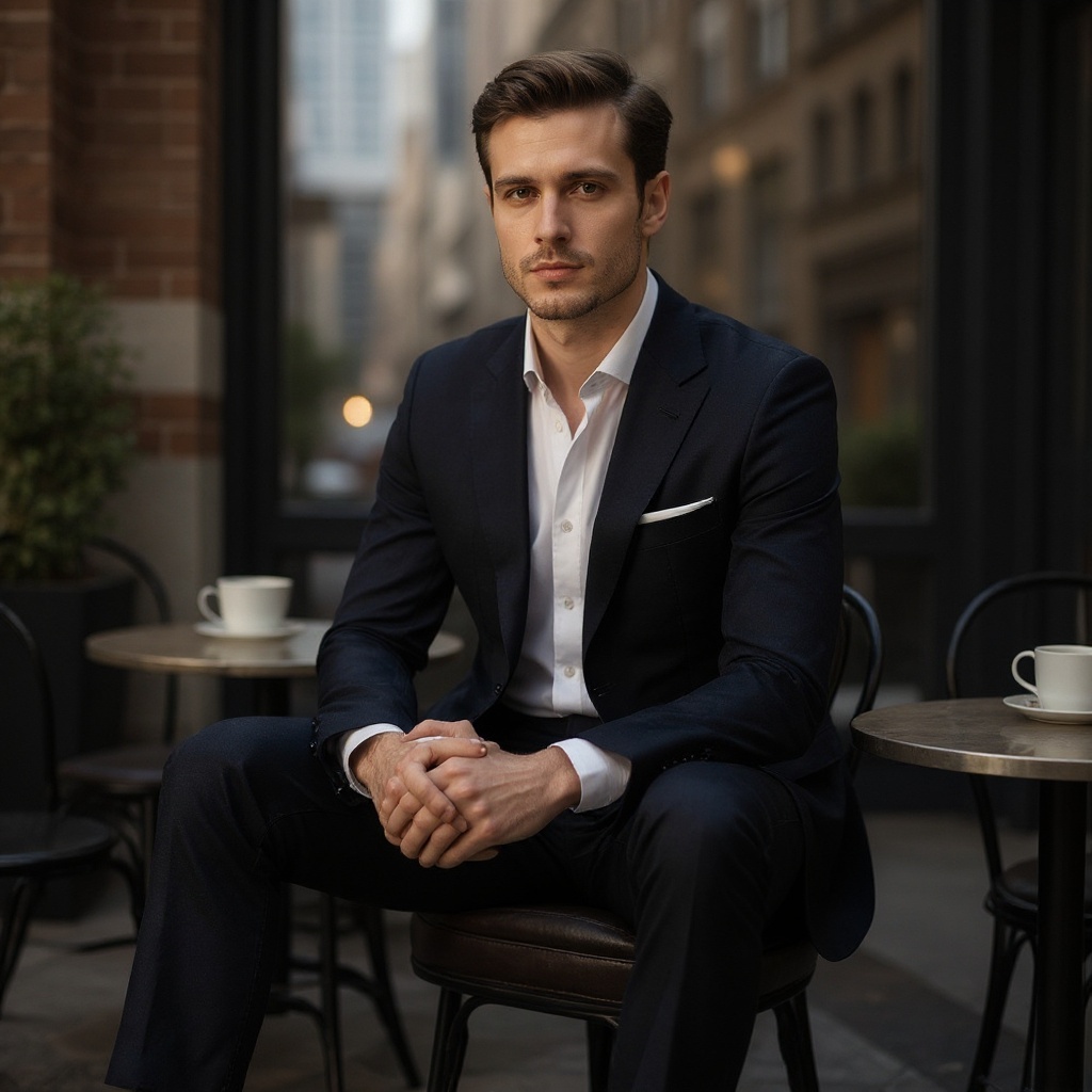 Hombre elegante con zapatos blucher CALCE de cuero en un ambiente urbano
