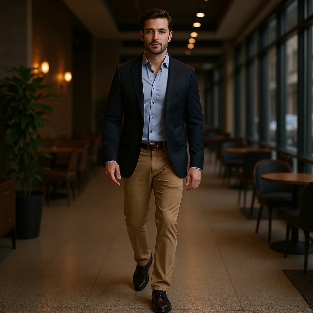 Hombre elegante vistiendo zapatos CALCE 2 hebillas cuero en un ambiente urbano sofisticado.